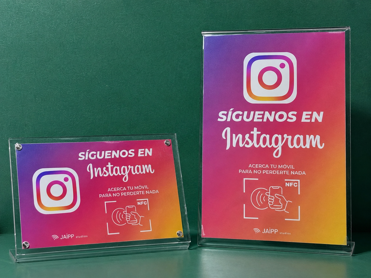 Expositor NFC para Instagram