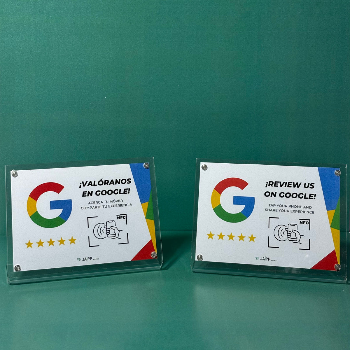 Expositor NFC para reseñas de Google