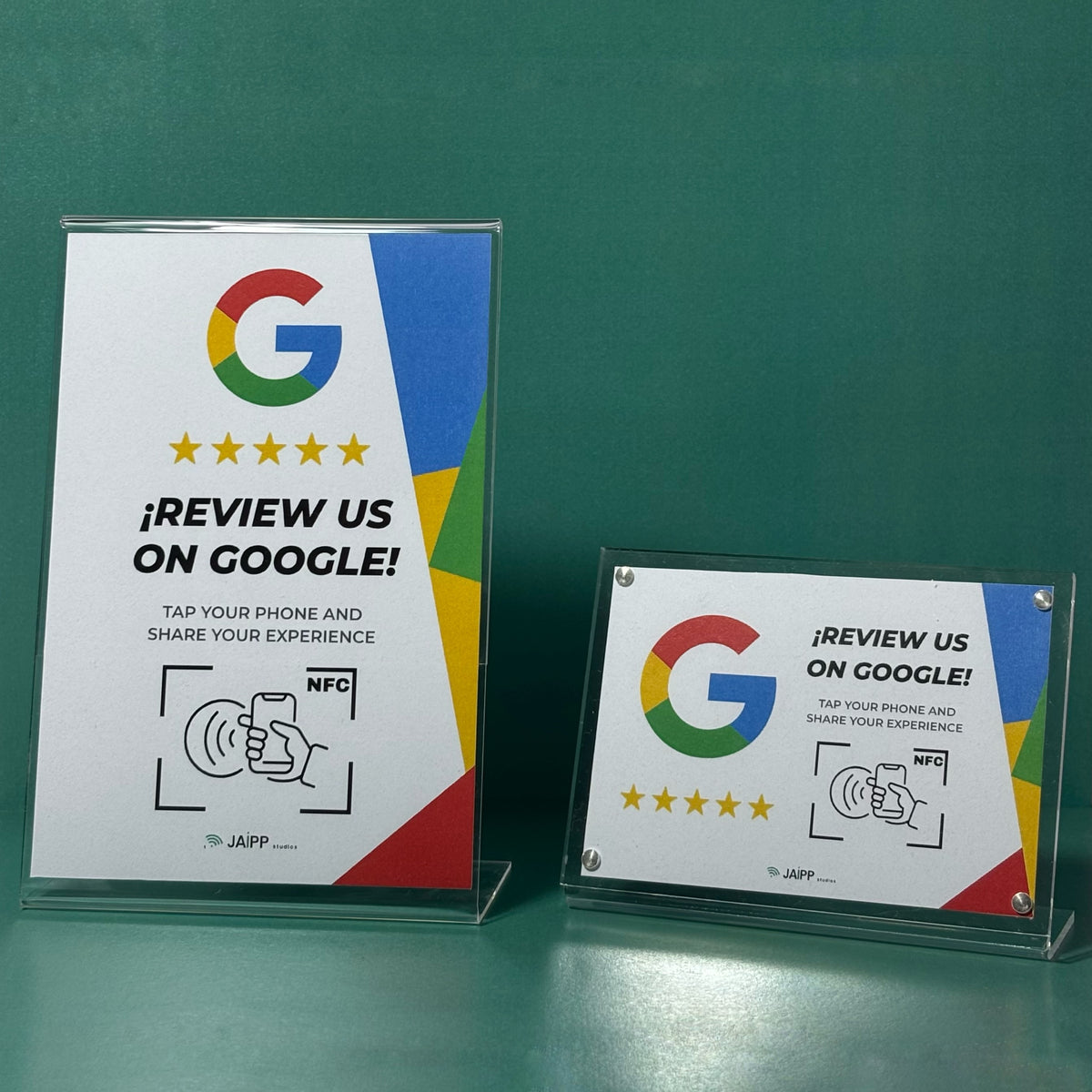 Expositor NFC para reseñas de Google