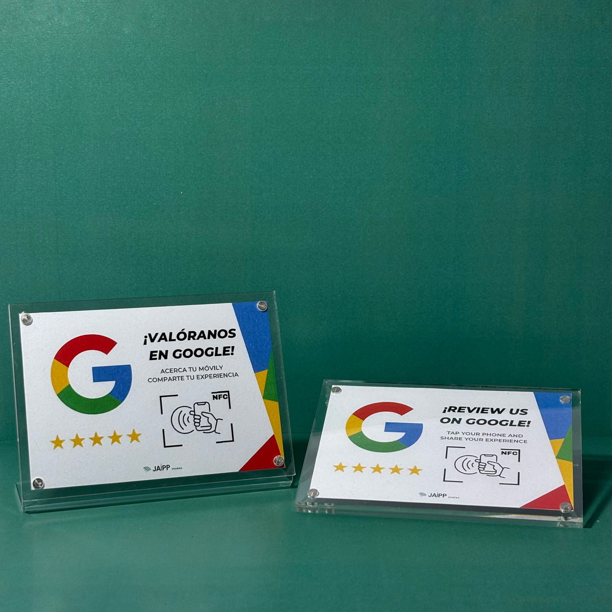 Expositor NFC para reseñas de Google